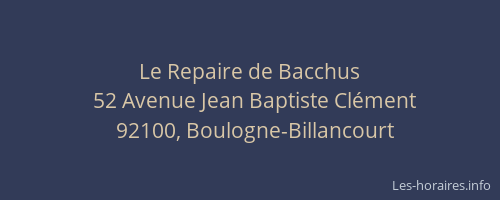 Le Repaire de Bacchus