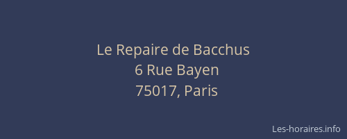 Le Repaire de Bacchus
