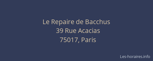 Le Repaire de Bacchus