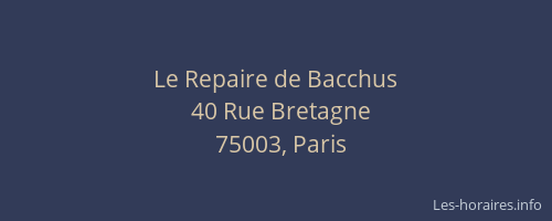 Le Repaire de Bacchus