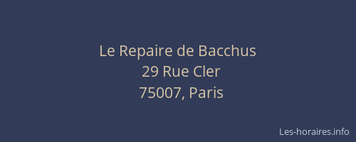 Le Repaire de Bacchus