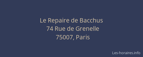 Le Repaire de Bacchus