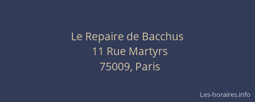 Le Repaire de Bacchus