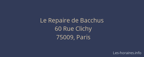 Le Repaire de Bacchus
