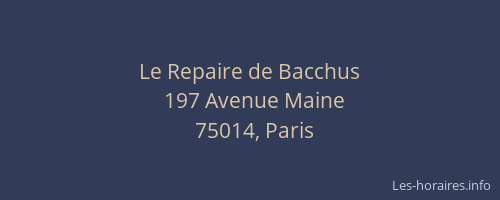 Le Repaire de Bacchus
