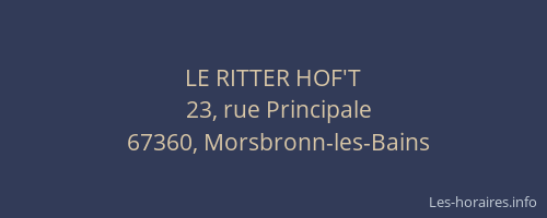 LE RITTER HOF'T