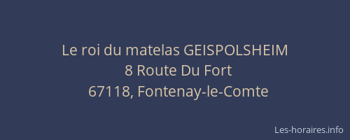 Le roi du matelas GEISPOLSHEIM