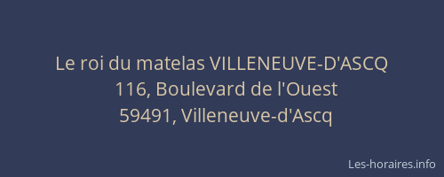 Le roi du matelas VILLENEUVE-D'ASCQ