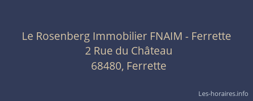 Le Rosenberg Immobilier FNAIM - Ferrette