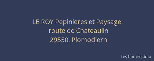 LE ROY Pepinieres et Paysage
