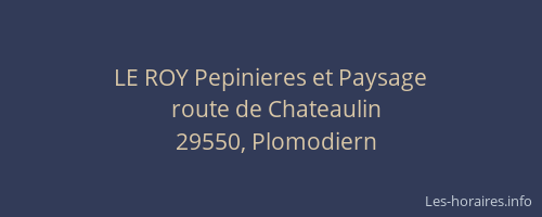LE ROY Pepinieres et Paysage