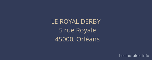 LE ROYAL DERBY