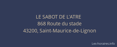 LE SABOT DE L'ATRE