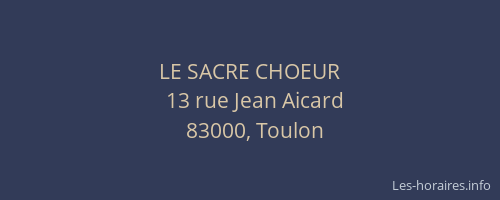 LE SACRE CHOEUR