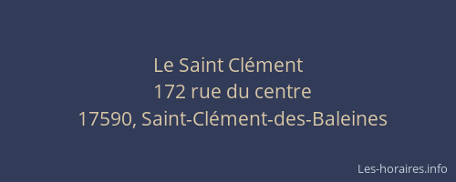 Le Saint Cl&eacute;ment