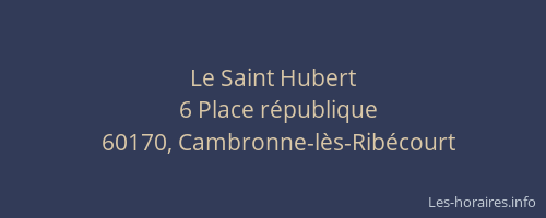 Le Saint Hubert
