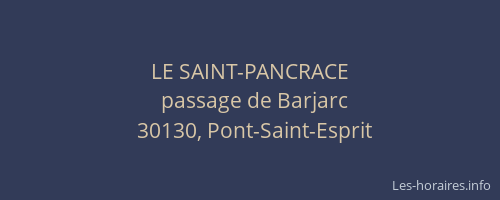 LE SAINT-PANCRACE