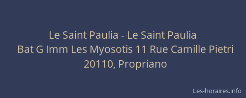 Le Saint Paulia - Le Saint Paulia