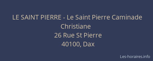 LE SAINT PIERRE - Le Saint Pierre Caminade Christiane