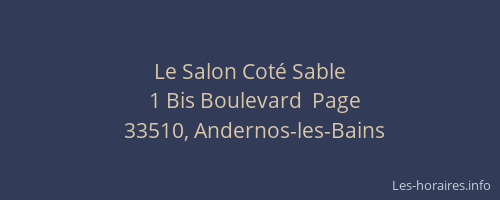 Le Salon Cot&eacute; Sable