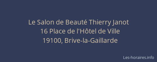 Le Salon de Beauté Thierry Janot