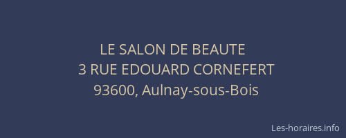 LE SALON DE BEAUTE