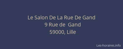 Le Salon De La Rue De Gand
