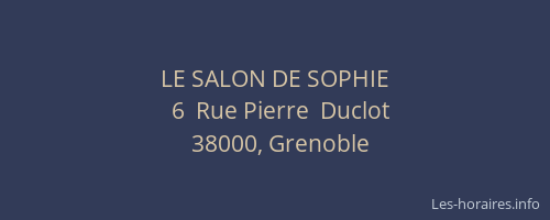 LE SALON DE SOPHIE