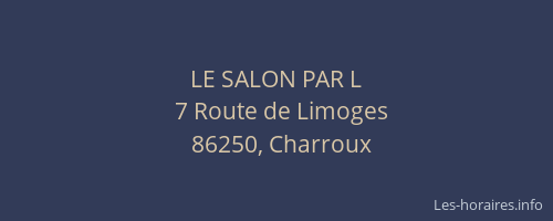 LE SALON PAR L