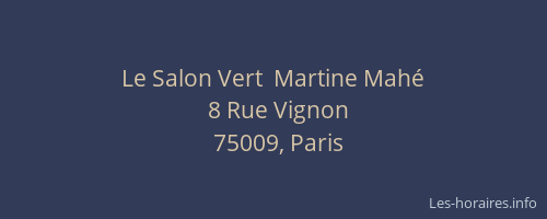 Le Salon Vert  Martine Mahé