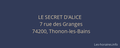 LE SECRET D'ALICE