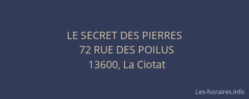 LE SECRET DES PIERRES