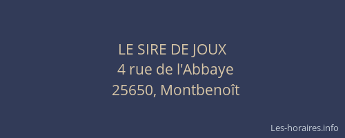 LE SIRE DE JOUX