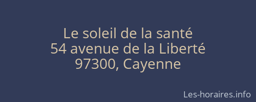 Le soleil de la santé