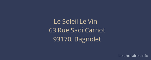 Le Soleil Le Vin