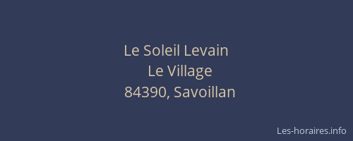Le Soleil Levain