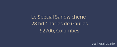 Le Special Sandwicherie