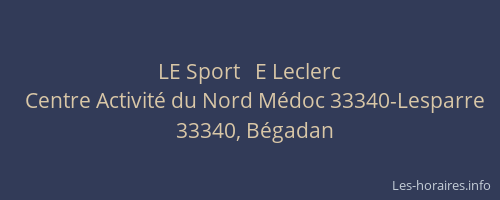 LE Sport   E Leclerc