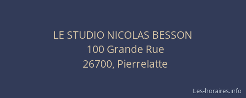 LE STUDIO NICOLAS BESSON