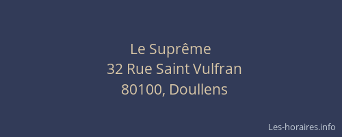 Le Supr&ecirc;me