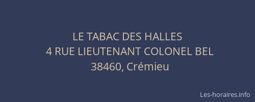 LE TABAC DES HALLES