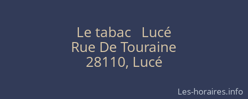 Le tabac   Lucé