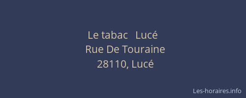 Le tabac   Lucé