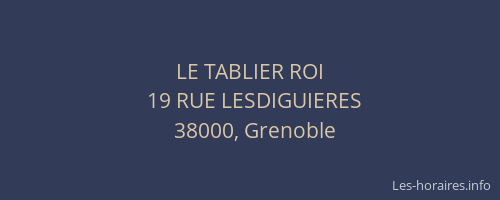 LE TABLIER ROI