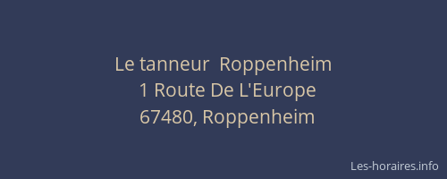 Le tanneur  Roppenheim