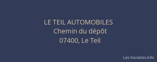 LE TEIL AUTOMOBILES