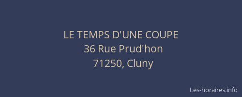 LE TEMPS D'UNE COUPE