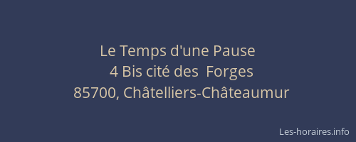 Le Temps d'une Pause