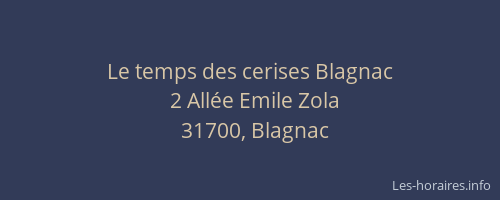 Le temps des cerises Blagnac