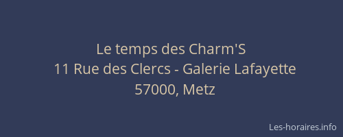 Le temps des Charm'S